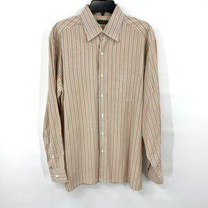 Ermenegildo Zegna Mens Cotton Long Sleeve Button Down Dress Shirt